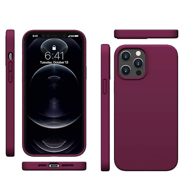 Iphone 12 Pro Max Iskunkestävä Nestemäinen Silikoni 6.7 Tuuman Kuori Red