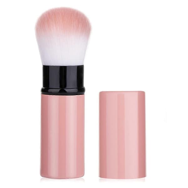 Udtrækkelig makeupbørste, rejseblushbørste med låg
