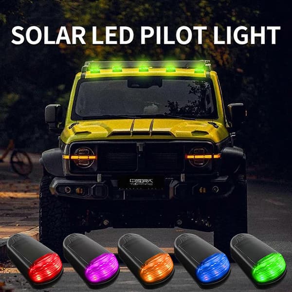 Solcelledrevne LED-taklys for kjøretøyadvarsel Black*1