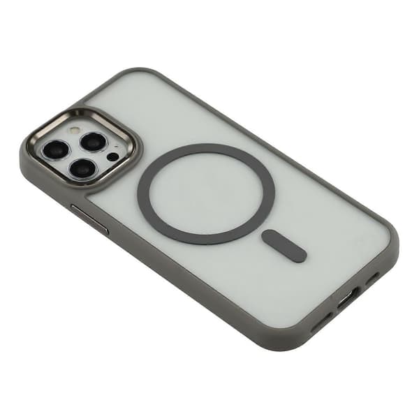 Fodral för iPhone 12 Pro Max kompatibelt med MagSafe Anti-Drop TPU PC-telefonfodral Grey Titanium Grey