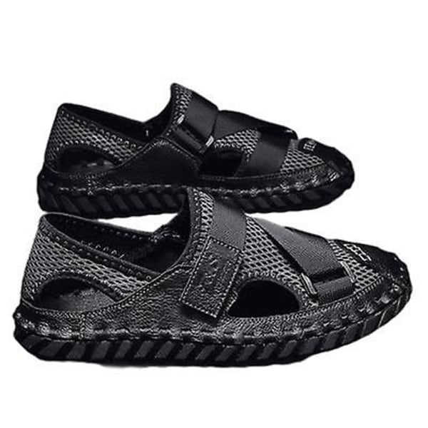 Sandaler Ihåliga och andas Baotou Ins Casual Beach Shoes för män Black 42