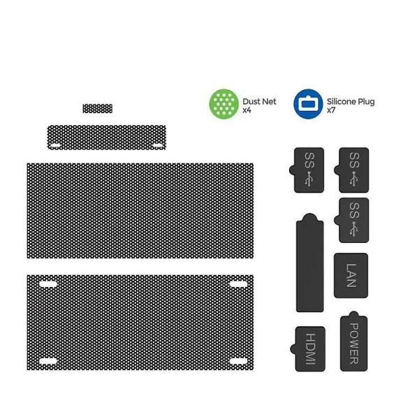 Spelkonsol cover nät silikonpluggar propp dammtät kostymsats för xbox-serien x spelkonsoltillbehör