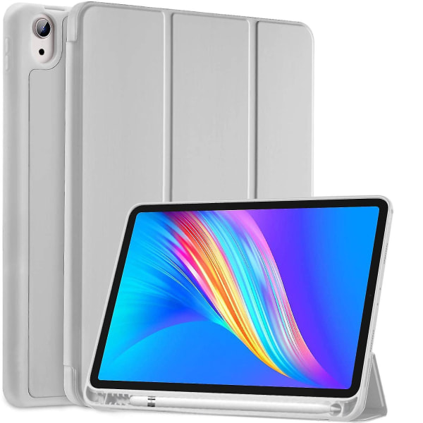 Skal för Ipad Air 4:e generationen 2020 med pennhållare, Ipad Air4 10,9 tums skal, Stöttåligt smart skal gray