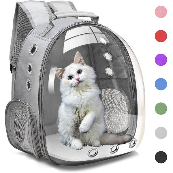 Liten hund katt ryggsäck transportväska bubbelväska Grey