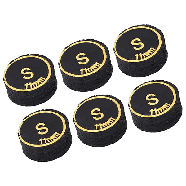 [LCS]6 stk. Billardkøspidser PU Multi-layer Poolkøspidser Erstatning Kompatibel med Billardspil Sort S 0.1
