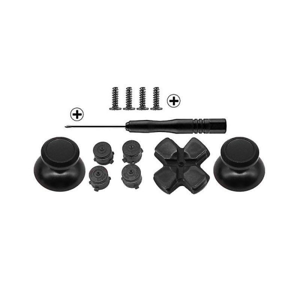 Set krom analoga thumbsticks för playstation 4 d-pad för ps4 controller joystick reparation speltillbehör Black