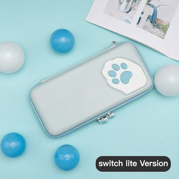 Søt katteklolagringsveske for Nintendo Switch-veske, bærbar oppbevaringsveske, hardt skallboks for Nintend Switch Lite-veske, konsolldeksel Blue  for lite