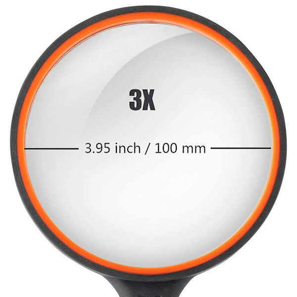 Forstørrelsesglas 3x Håndholdt Læseforstørrelsesglas - 100mm Stor Magn