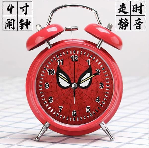 [LCS] Sovrumsväckarklocka, tecknad väckarklocka, student heminredning skrivbordsklocka Spiderman