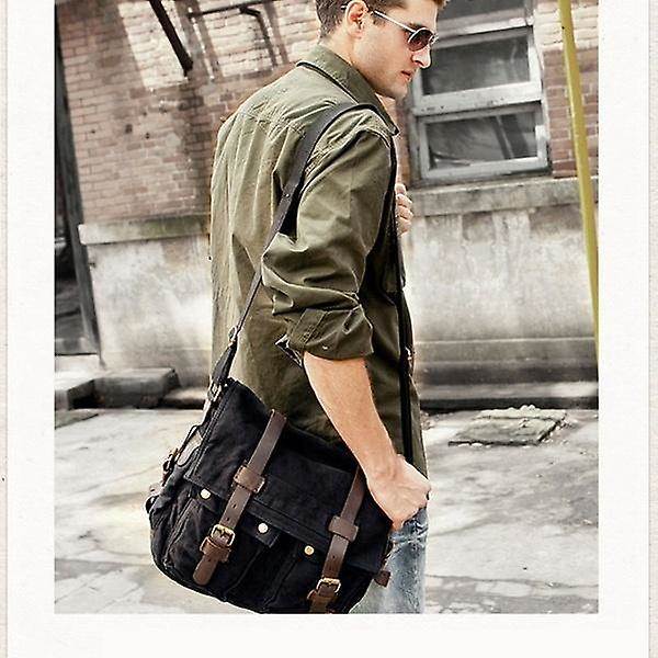Fashionabla Canvasväska för Män Utomhus Casual Förvaringsväska Messenger Bag Canvas Axelväskor (grön)