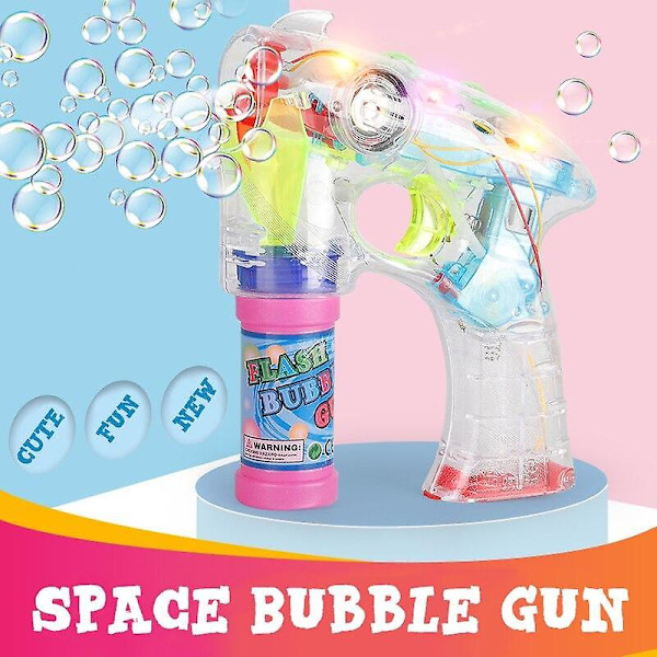 Elektrisk Bubbelmaskin Bröllop Födelsedagsfest Blåsande Bubbel Musik Blixt Leksaker För Barn