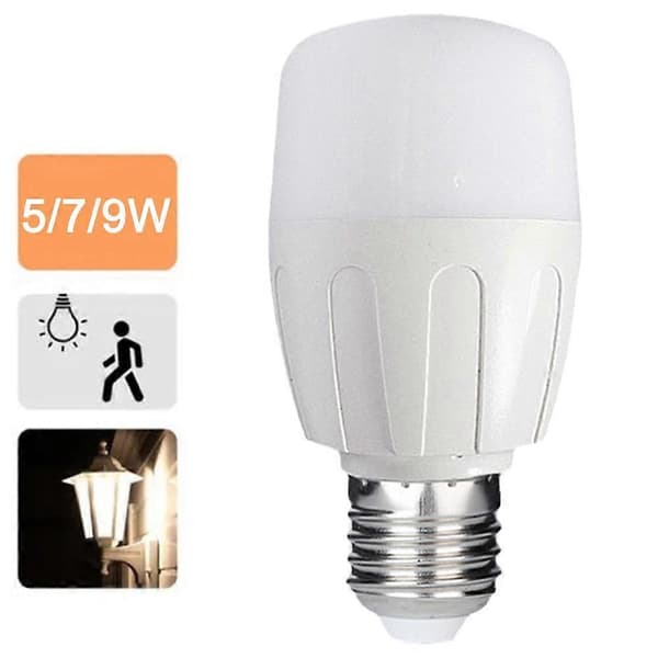 E27 Lyd Radar Bevægelsessensor LED Globe Natlampe Pære 5w