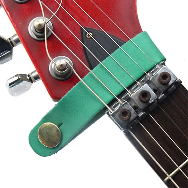 [LCS]Sort læder guitarremholder knap sikkerhedslås Black