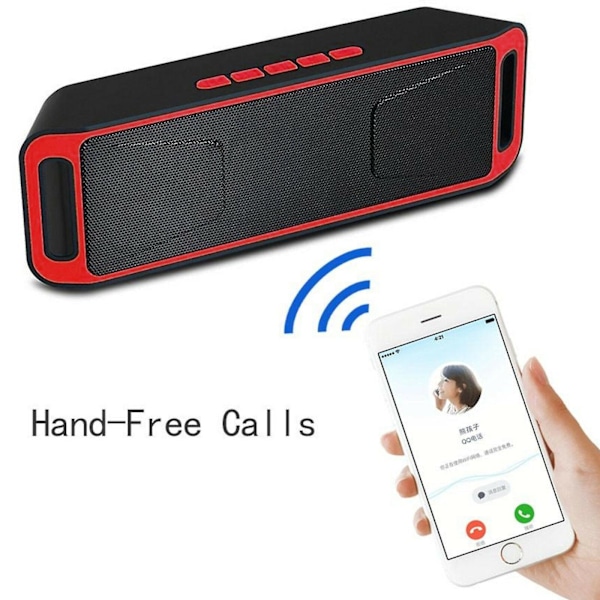 Langaton Bluetooth-kaiutin, korkea basso, kannettava sisä- ja ulkokäyttöön, stereokaiutin Red
