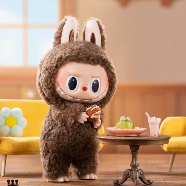 Labubu Macaron Monster Nøkkelring Den Spennende Monster Macarons Vinyl Ansikt Plysj Nøkkelringer Kunst Samleobjekter Lekegaver For Barn (En Del) Chestnut cocoa