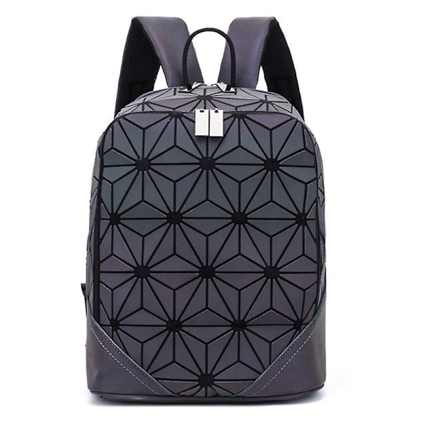 Trekant Design Geometrisk Selvlysende Reflekterende Rygsæk Dark Gray