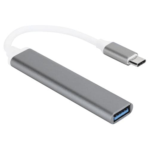 4-Portars USB 3.0 Multi-Funktions Typ C OTG Adapter Grå