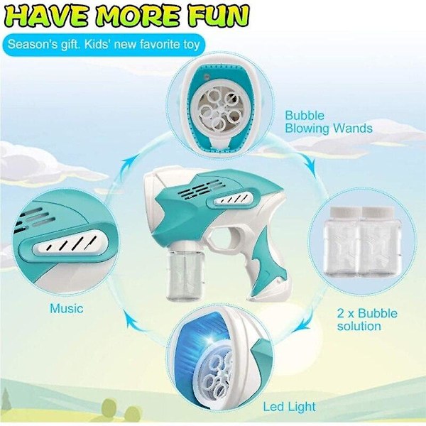 Bubbelmaskin Simuleringsljud Leksak Ma Gisk Bubbelblåsare Automatisk Maskin|Bubblor（Svart）