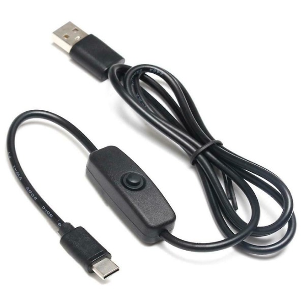 3a USB Type C-kabel med av/på-bryter Strømknapp Raspberry Pi Telefonlading