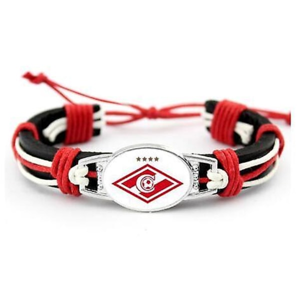 Moscow Fotball Russisk Premier League Charms Ekte Skinn Armbånd & Armringer Fans Håndflettet Smykker