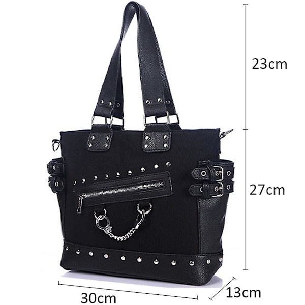 Tote Håndveske Skulderveske Crossbody Veske Nagle Canvas Punk Veske Overnatting Reise