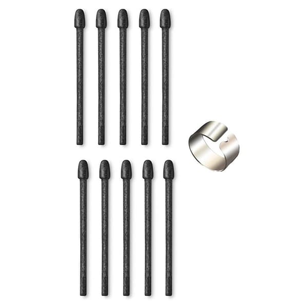 [LCS]10 STK. Marker Pen Spidser til Remarkable 1/2 Stylus til Pen2/Pen Plus Udskiftning Bløde Spidser, Spidser med Værktøj Black