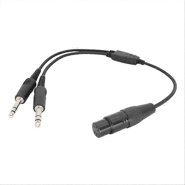 til XLR til GA Dual Plug 5-bens luftfartshovedtelefonstik Black