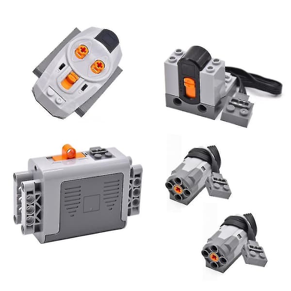 [LCS]5-pack Power Function Motorized Building Blocks Power Kit 2 Medium Motors 1 Battery Box 1 IR Remote Control