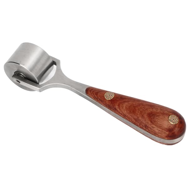 [LCS] Leather Press Edge Roller Stainless Steel Leather Roller with Wooden Handle Hand DIY Leather Tool