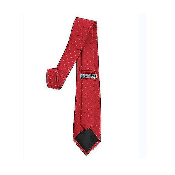 Klassisk Slim Slips for Menn i Ensfarget Design Red