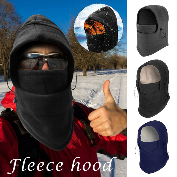 Vinter Fleece Halsvärmare Balaclava Hatt Ansiktsskydd Huvmössa Vindtät Skidhatt Män Kvinnor Black no fleece lined