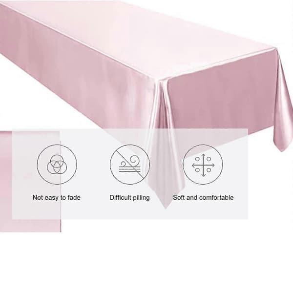 Elegant duk i bomull, lin og sateng, rektangulær bordduk, vann- og flekkbestandig for langvarig bruk, rosegull Rose Gold