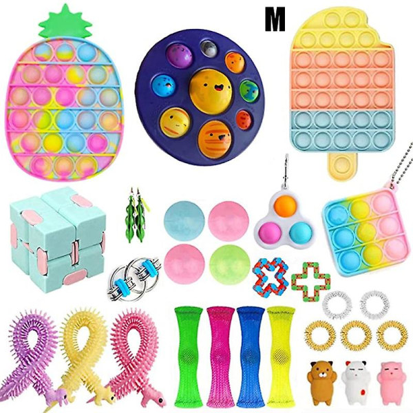 Fidget Leksaksset Sensorisk Stor Storlek Nytt Leksakspaket Trycktyp Tidig Inlärning Stress Relief Leksaker För Barn M