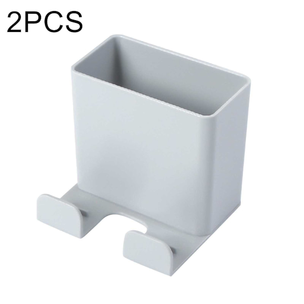 Yleismallinen seinäteline puhelimelle, reiätön kaukosäätimen pidike, ripustettava pohja, kotitalouskäyttöön Gray 2pcs
