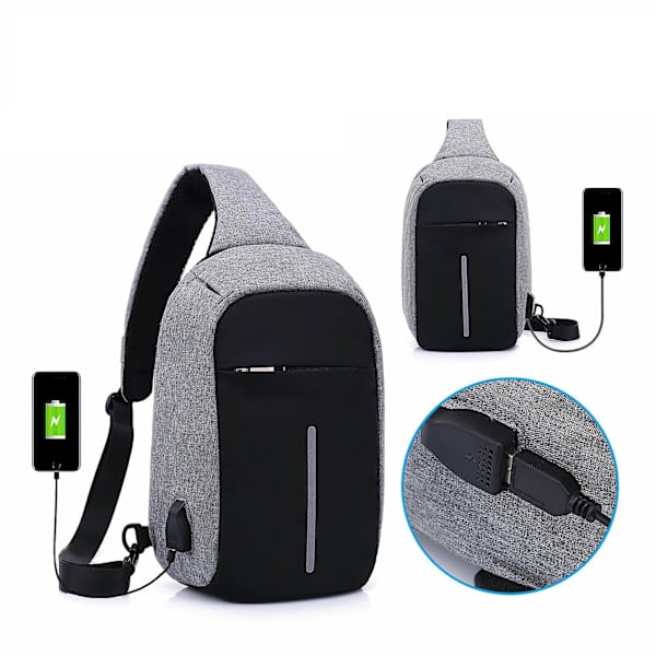 Nintendo Switch -laukku reppu matkalaukku suojakotelo USB-latauksella Gray