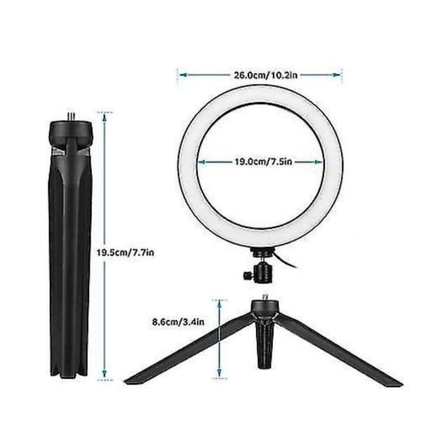 docooler 26cm/10 tuuman LED-rengasvalo