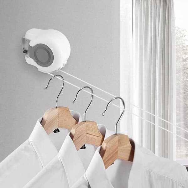 [LCS] Retractable Outdoor Clothesline, 13m Retractable Wall Mounted Drying Rack with 2 Clotheslines