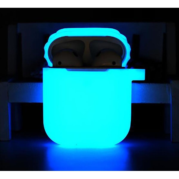 Deksel Kompatibelt Med Airpods 2 & 1, Front LED Synlig Med Krok Blue