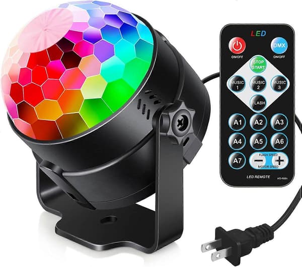 [LCS]2025 Halloween Christmas Halloween Sound-Controlled Party Light with Remote Control, DJ Light, Disco Ball Strobe Light