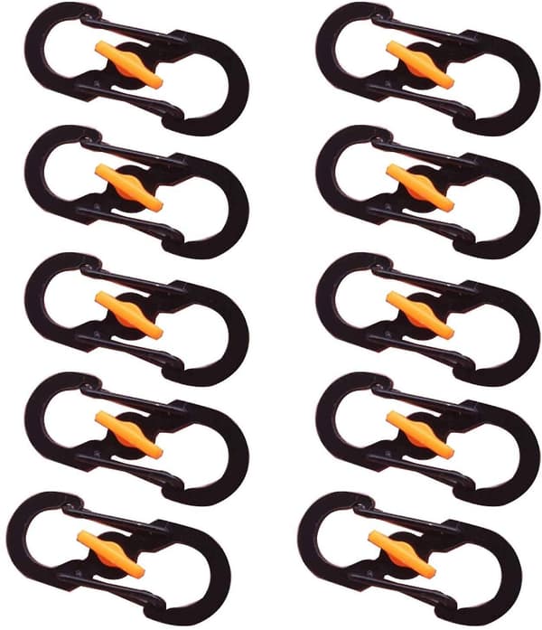 10 stk. mini S-formet karabinkrok, karabinkroker med dobbel spenne