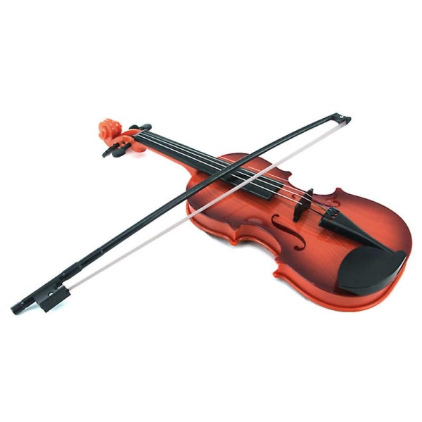 Simulering Violin Musikalisk Toy Bow Nybörjare Barn Instrument Öva Nytt Brown