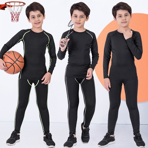 Barnsportkläder - Snabbtorkande Kläder - Pojke - Basket - Fotboll - F2B0-Sp black 28