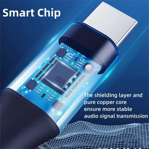 Flettet Nylon USB C & Lightning til 3,5 mm Jack Audio Adapter Aux-kabel