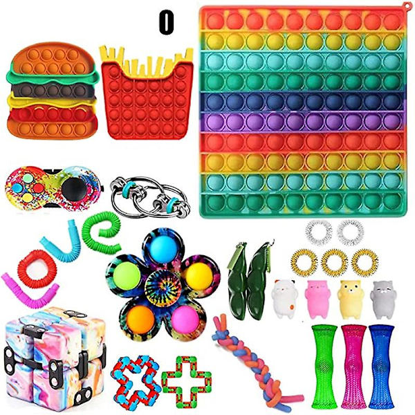 Fidget Leksaksset Sensorisk Stor Storlek Nytt Leksakspaket Trycktyp Tidig Inlärning Stress Relief Leksaker För Barn O