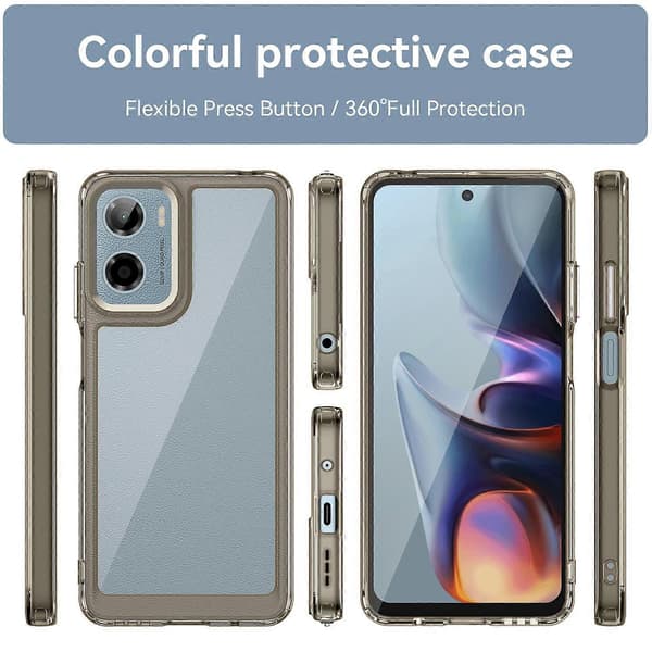 [LCS] Akryl + TPU Mobilskal för Motorola Moto G05 Transparent Grey