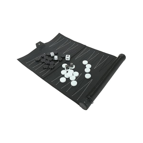 [LCS] Bärbara resespel Backgammonset Läderbräda PU Schackbräde Utomhusspel Present 35x26cm