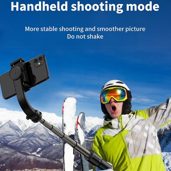 Handhållen stabilisator R5 stabilisator Telefon Selfie Stick Utdragbart stativ Monopod för livesändning Bluetooth fjärrkontroll Black