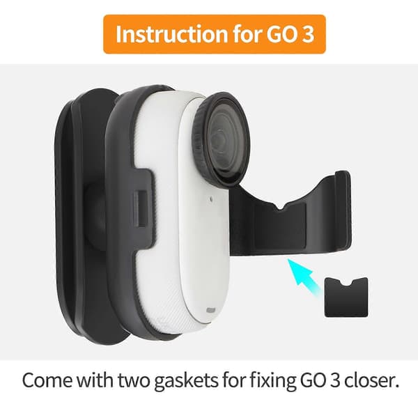 Til Insta360 GO3 / GO 3S Sunnylife Baseball Hat Clip Mount Baseball Cap Klemme Quick Release Mount Kamera POV Vlog Holder (Sort) Black