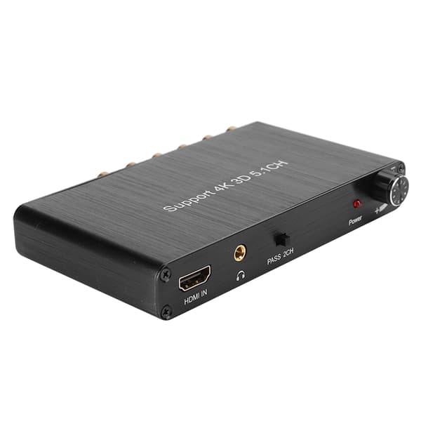 [LCS]HDMI Audio Extractor Decoder Converter til Dolby Support 4K 5.1CH Tredimensionel 110‑240Vsort