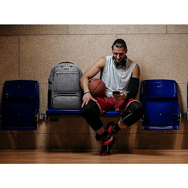 Basketball Sports Ryggsekk Utendørs Stor Kapasitet Fritid Fitness Ryggsekk gray